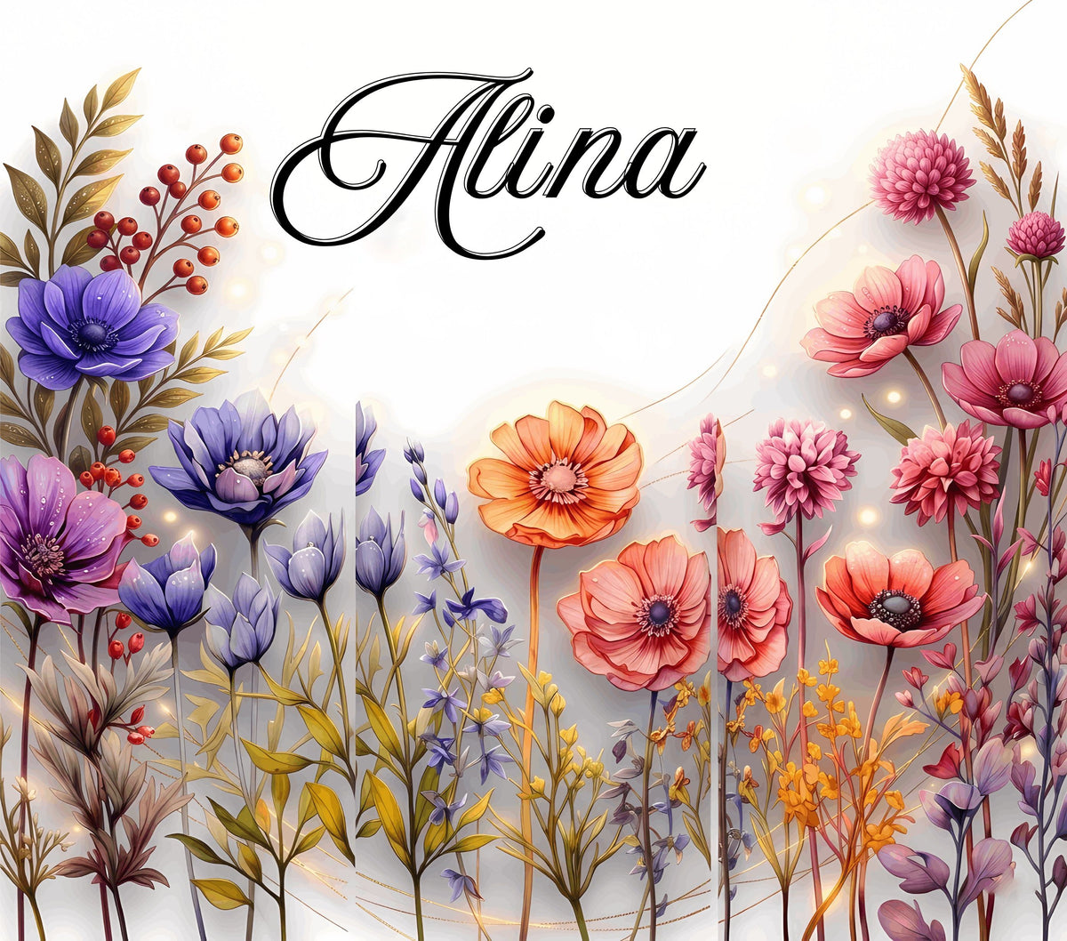 Wildflower Sunset Personalized Tumbler