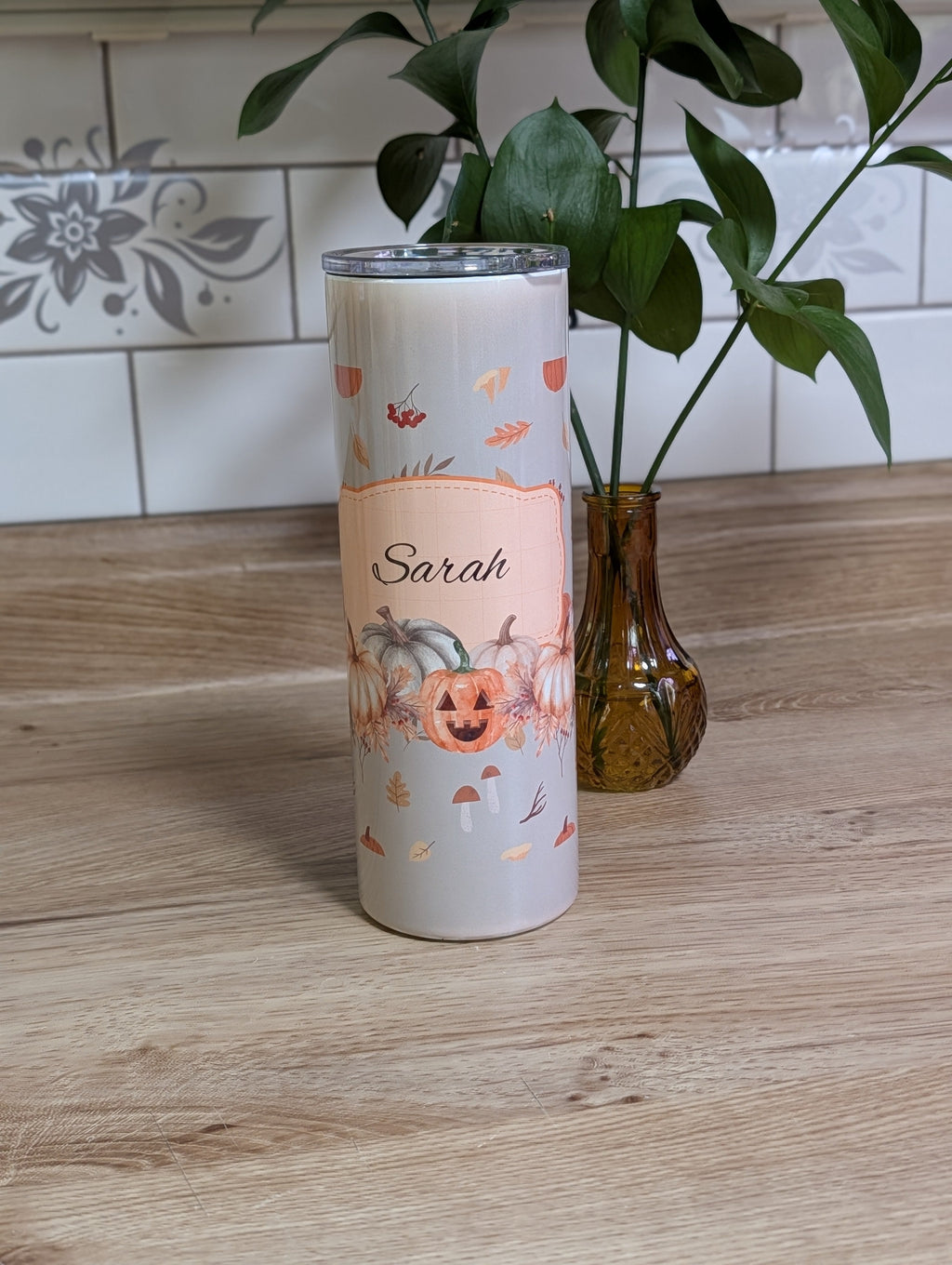 Personalized Pumpkin Patch Tumbler side view