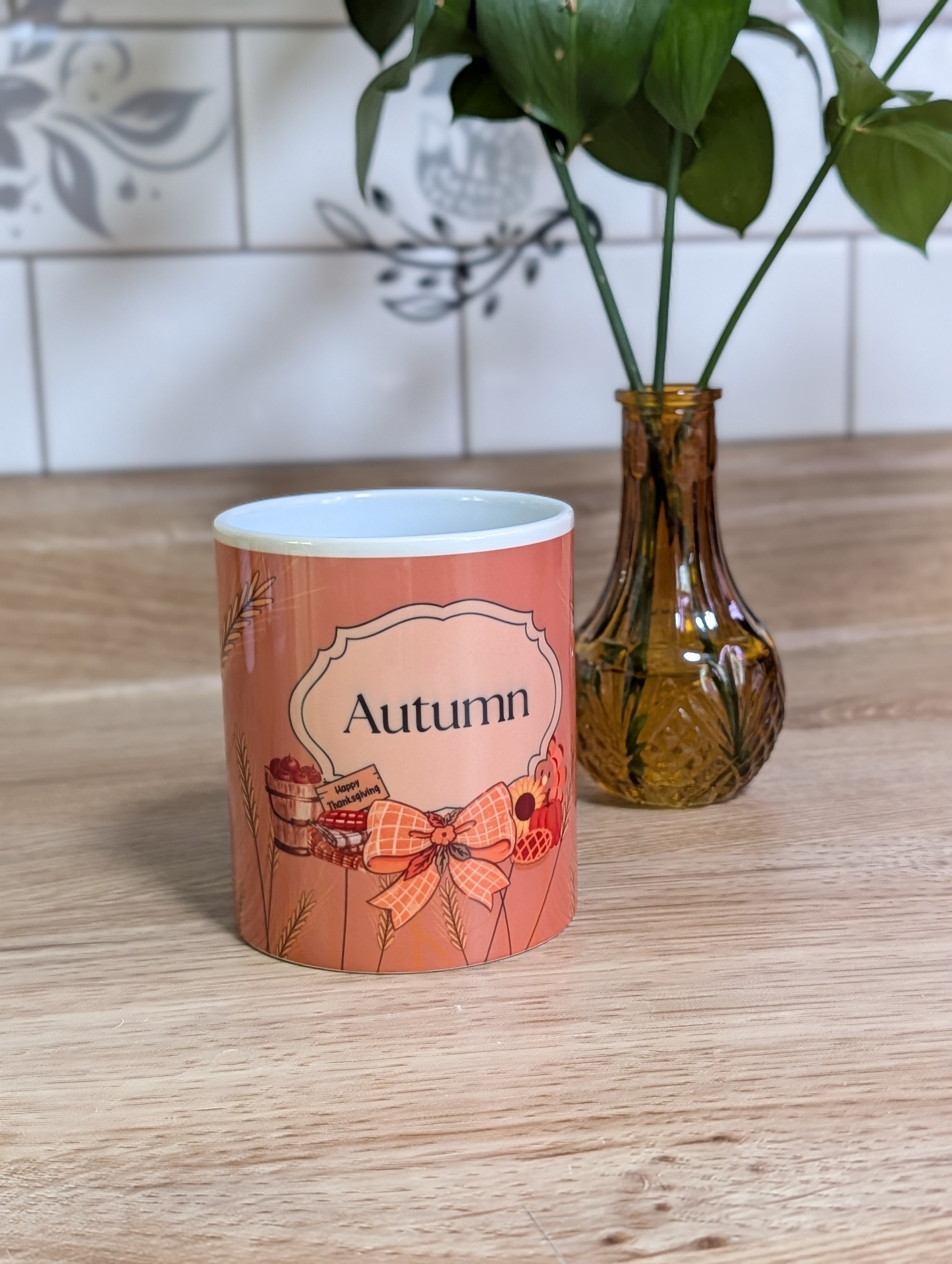 Personalized Fall Harvest Mug front view