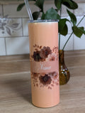 Personalized Fall Floral Tumbler front view