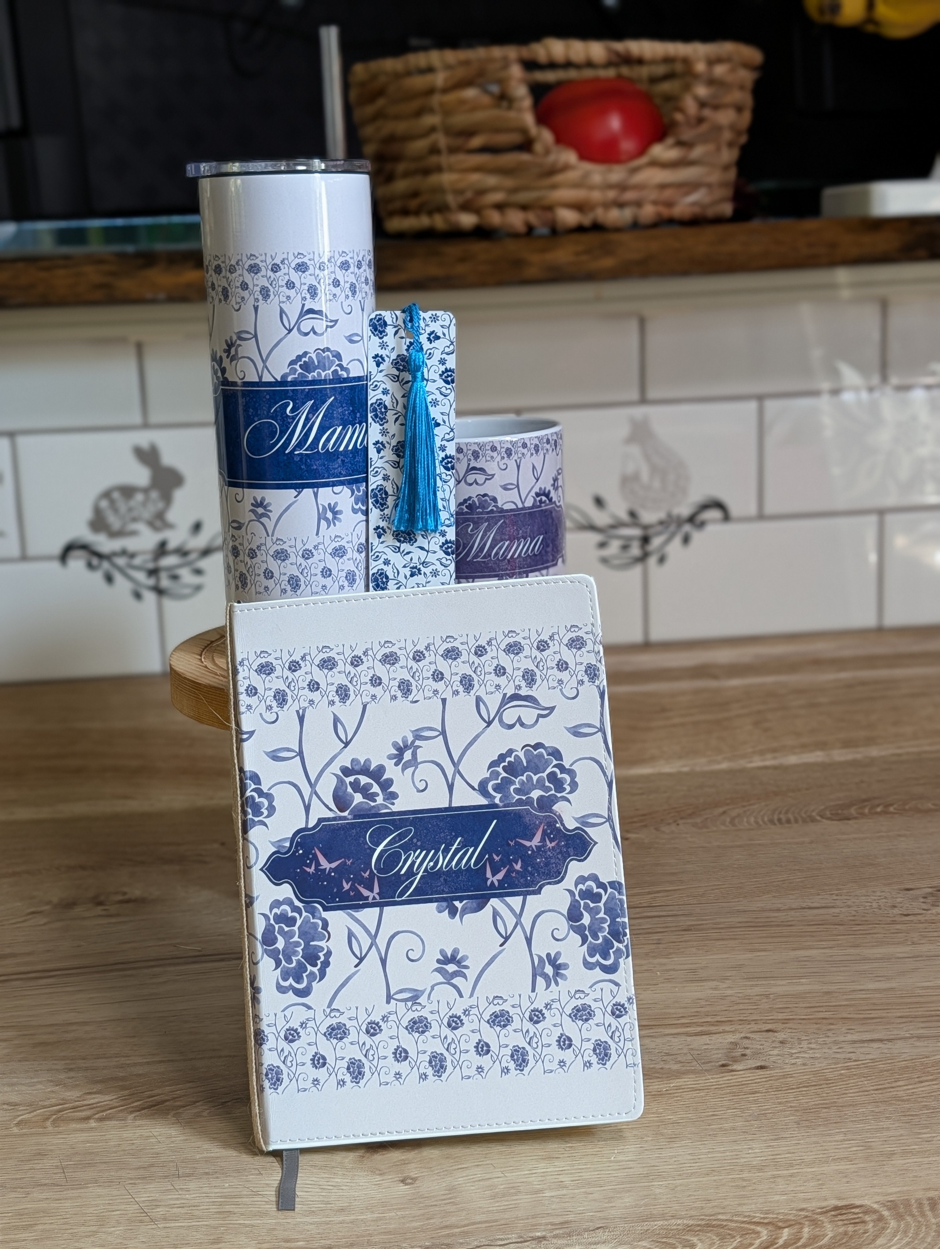 Personalized Blue Toile Journal