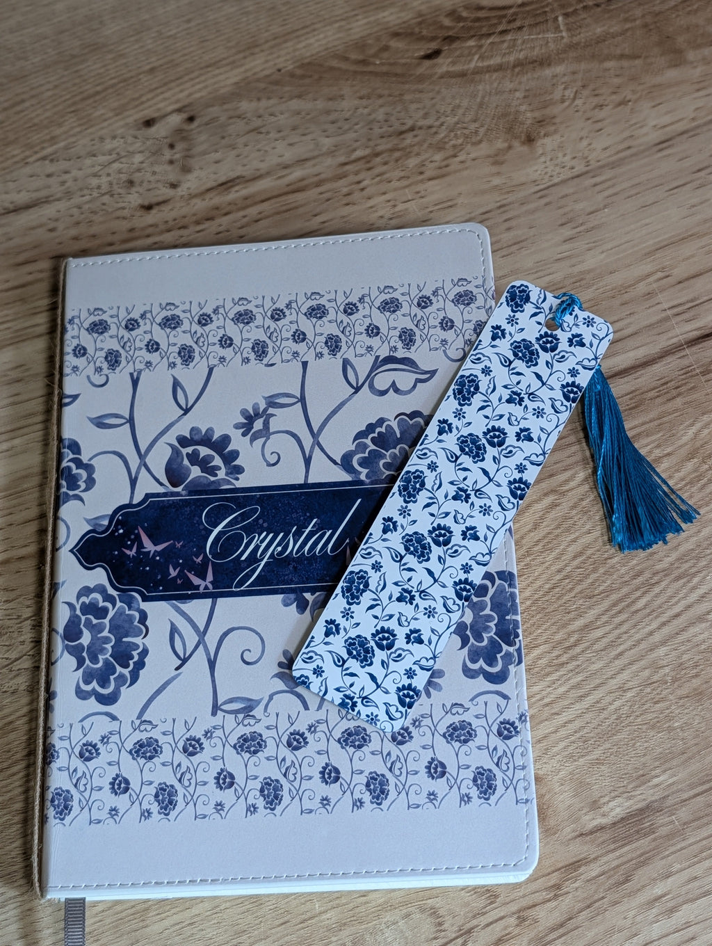 Personalized Pumpkin Patch Journal - grey cover with blue and white pumpkins