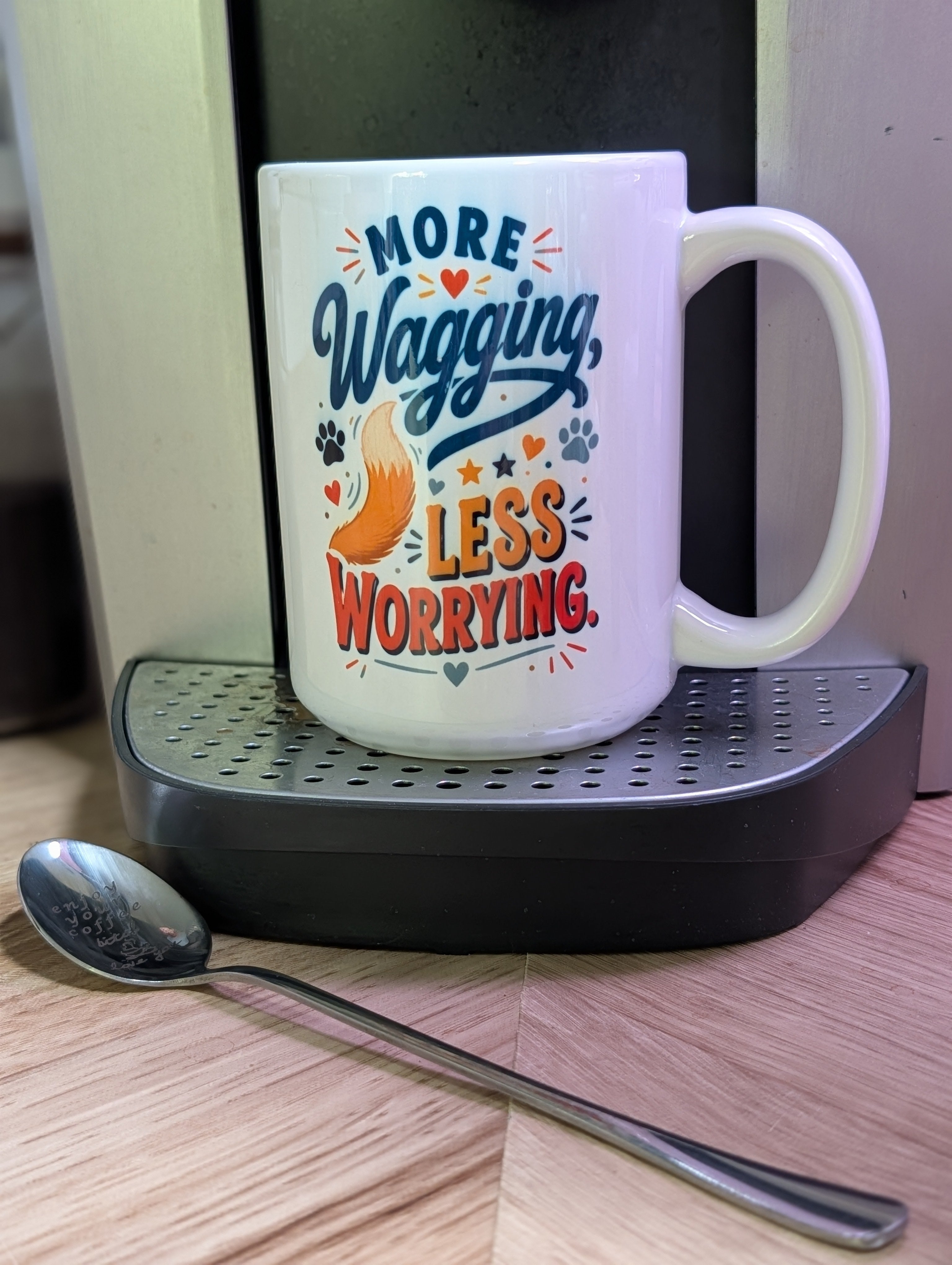 More Wagging Less Worrying 15oz Ceramic Mug