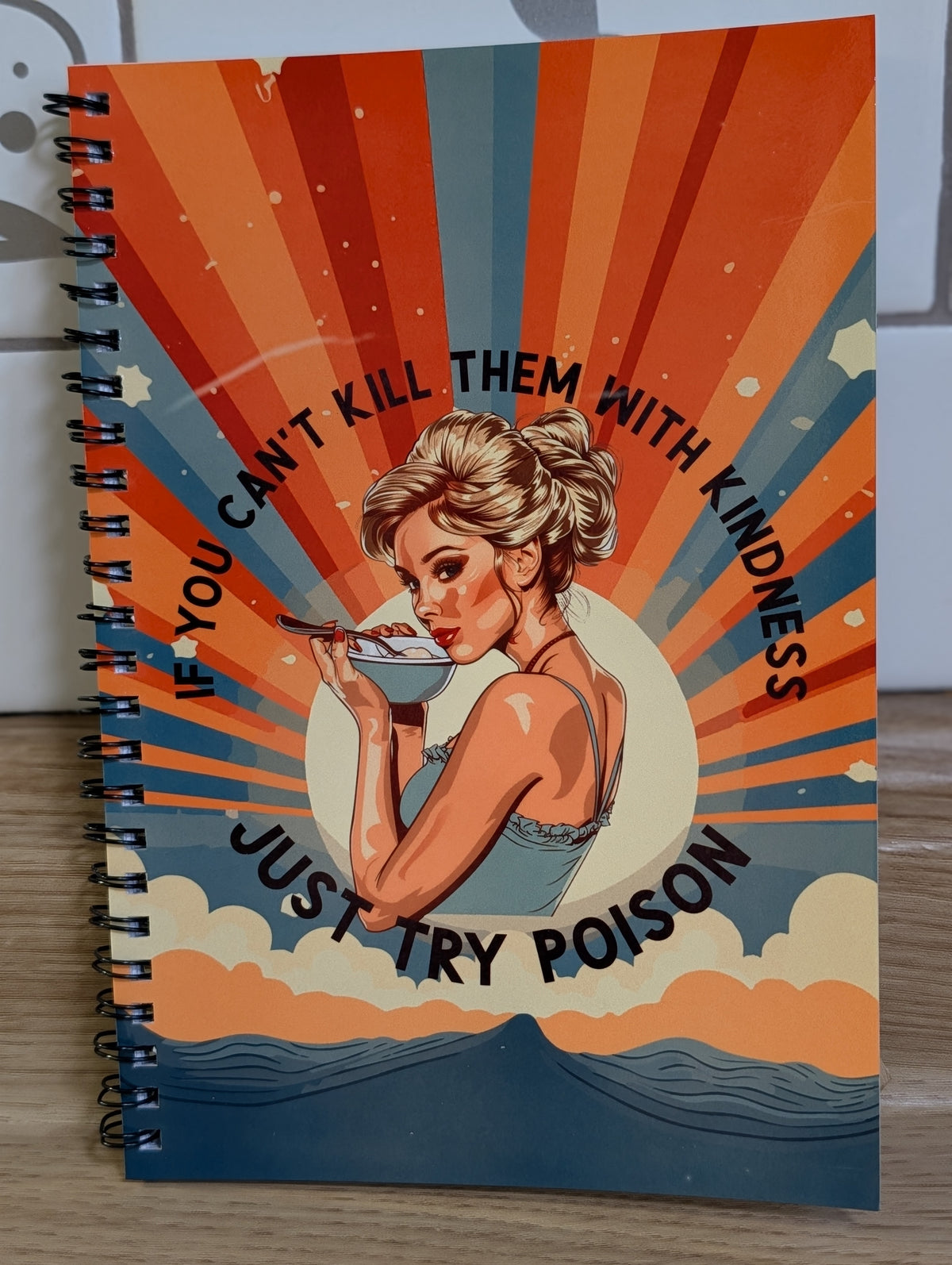 Kill Them with Kindness Spiral Notebook – Retro Sarcasm, 120 Lined Pages