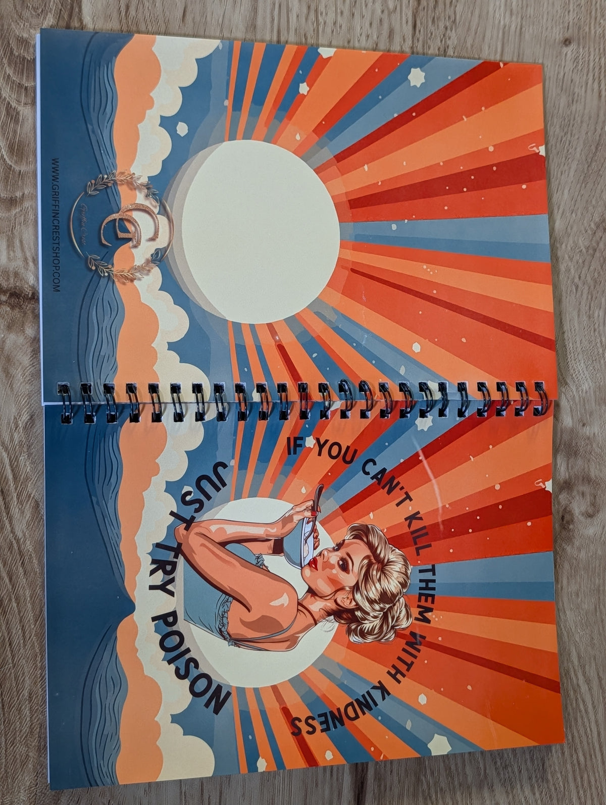 Kill Them with Kindness Spiral Notebook – Retro Sarcasm, 120 Lined Pages