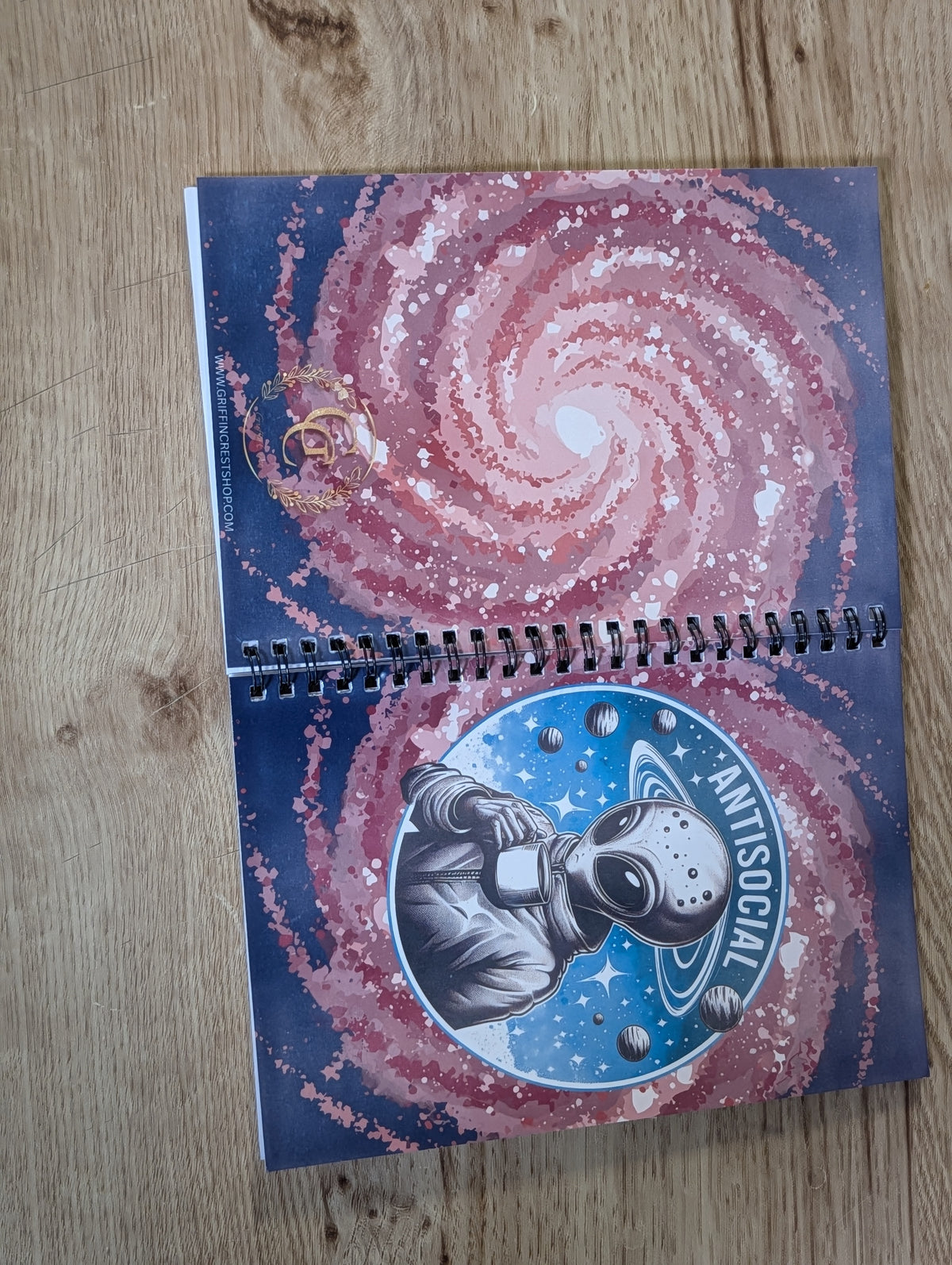 Antisocial Alien Spiral Notebook – Galaxy Design, 120 Lined Pages