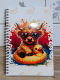 Highland Cow & Rubber Duck Spiral Notebook – A5, 120 Lined Pages