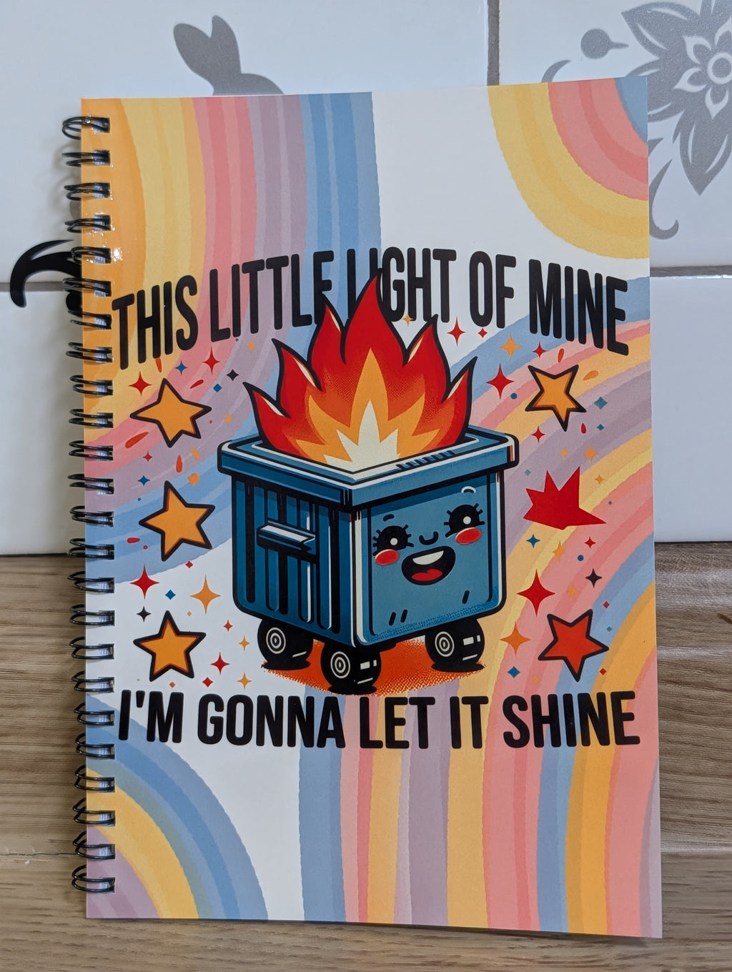 This Little Light of Mine Spiral Notebook – Dumpster Fire, 120 Lined Pages