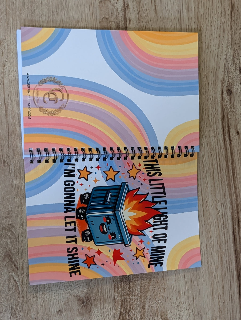 This Little Light of Mine Spiral Notebook – Dumpster Fire, 120 Lined Pages
