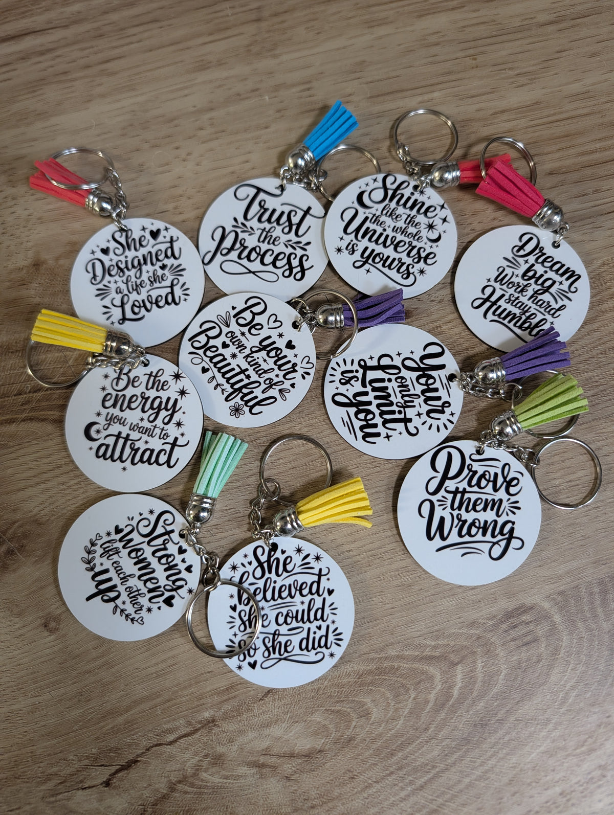 Inspirational & Everyday Tassel Keychains – Choose Your Design