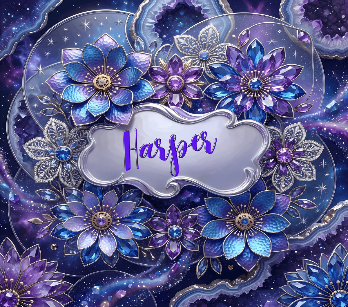 Crystal Bloom Personalized Tumbler