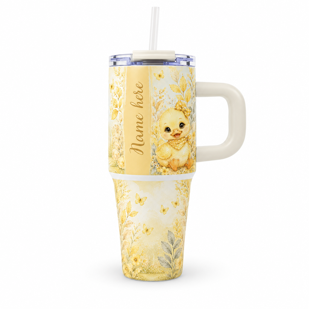 Duck tumbler mockup with matching bottom piece