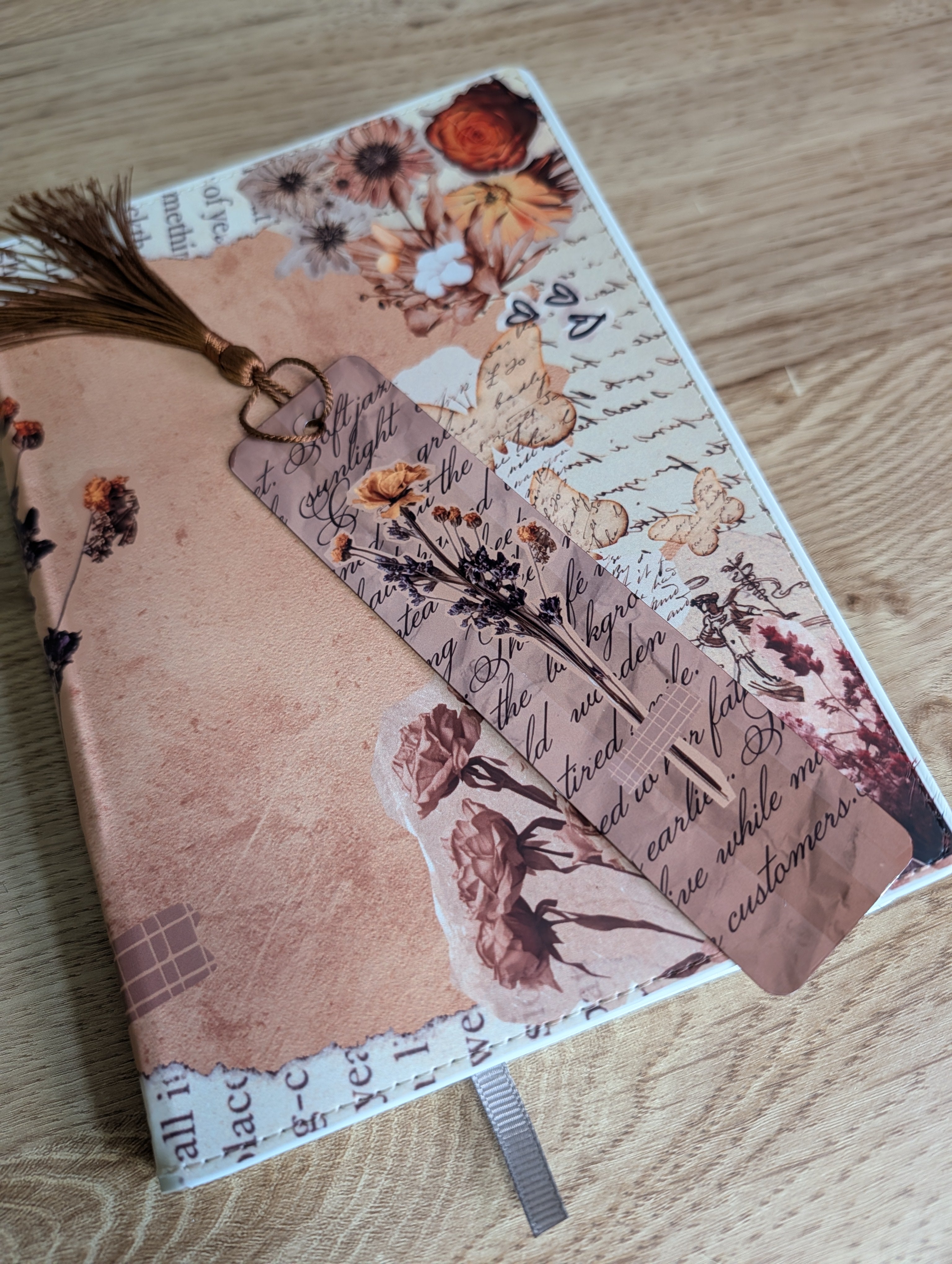 Scrapbook botanical bookmark and journal set