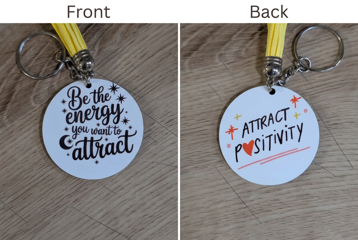 Be the Energy keychain front and back