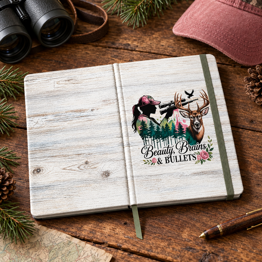 Beauty, Brains and Bullets notebook lifestyle