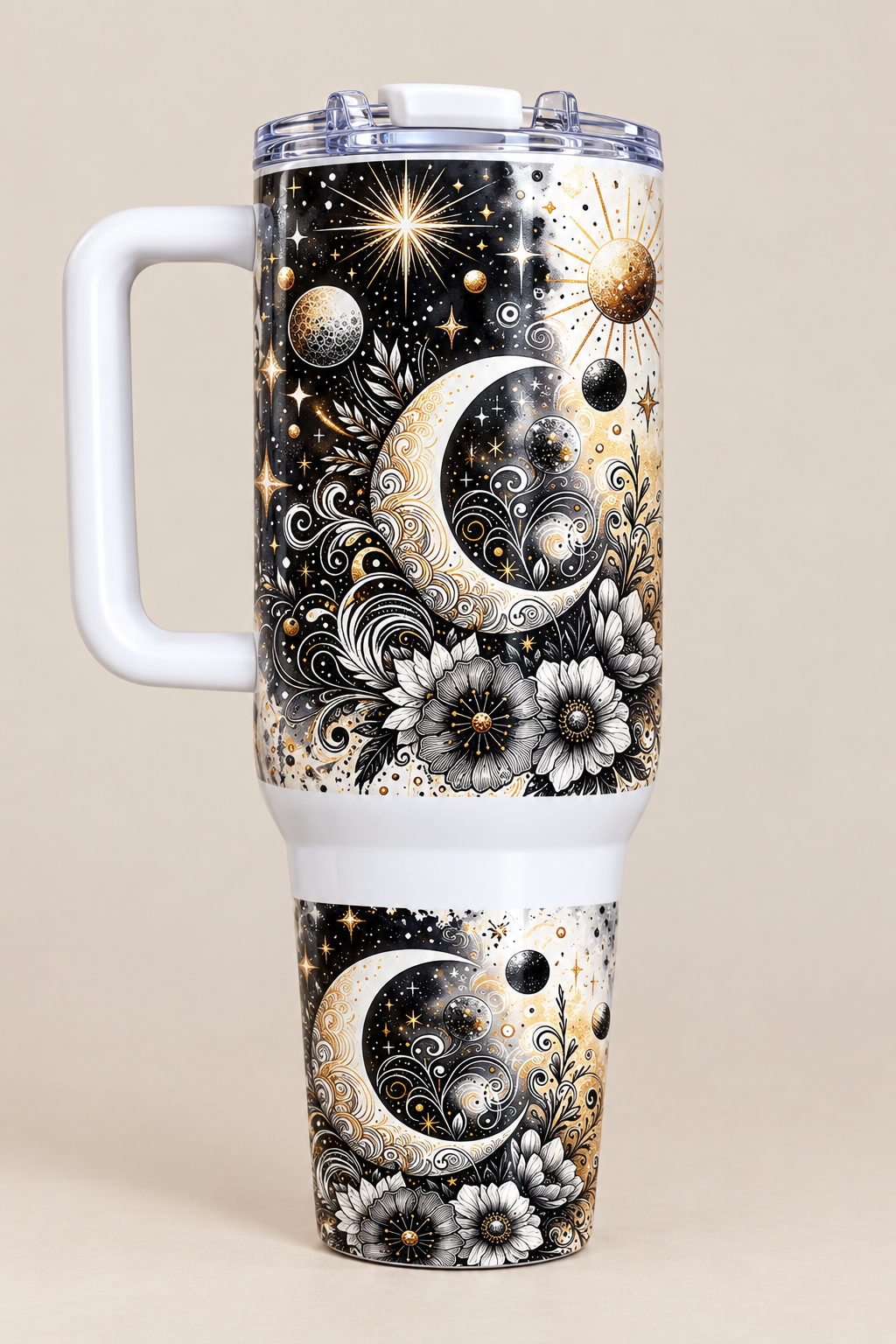 Celestial floral 40oz tumbler mockup