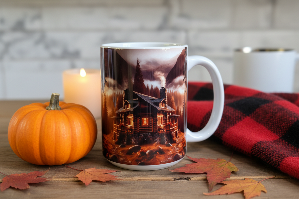 Cozy Cabin Mug Lifestyle Mockup