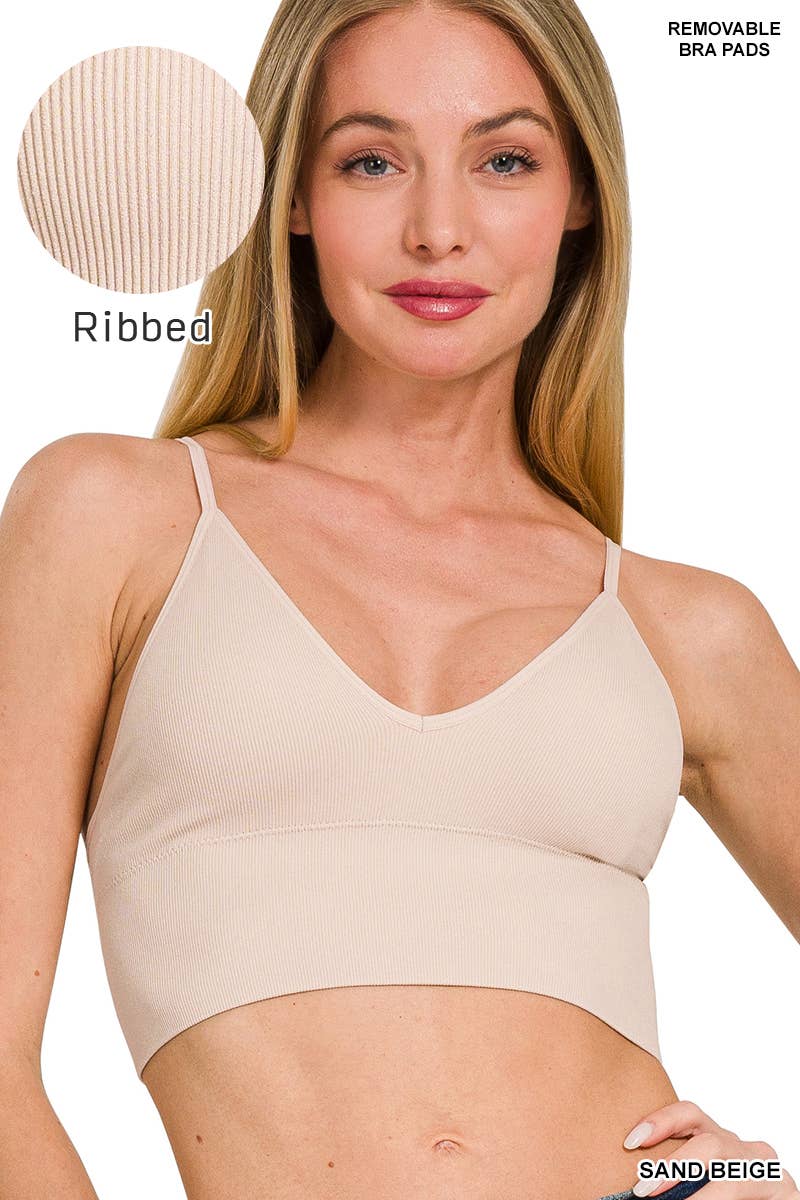 Ribbed Seamless Padded Bra Top