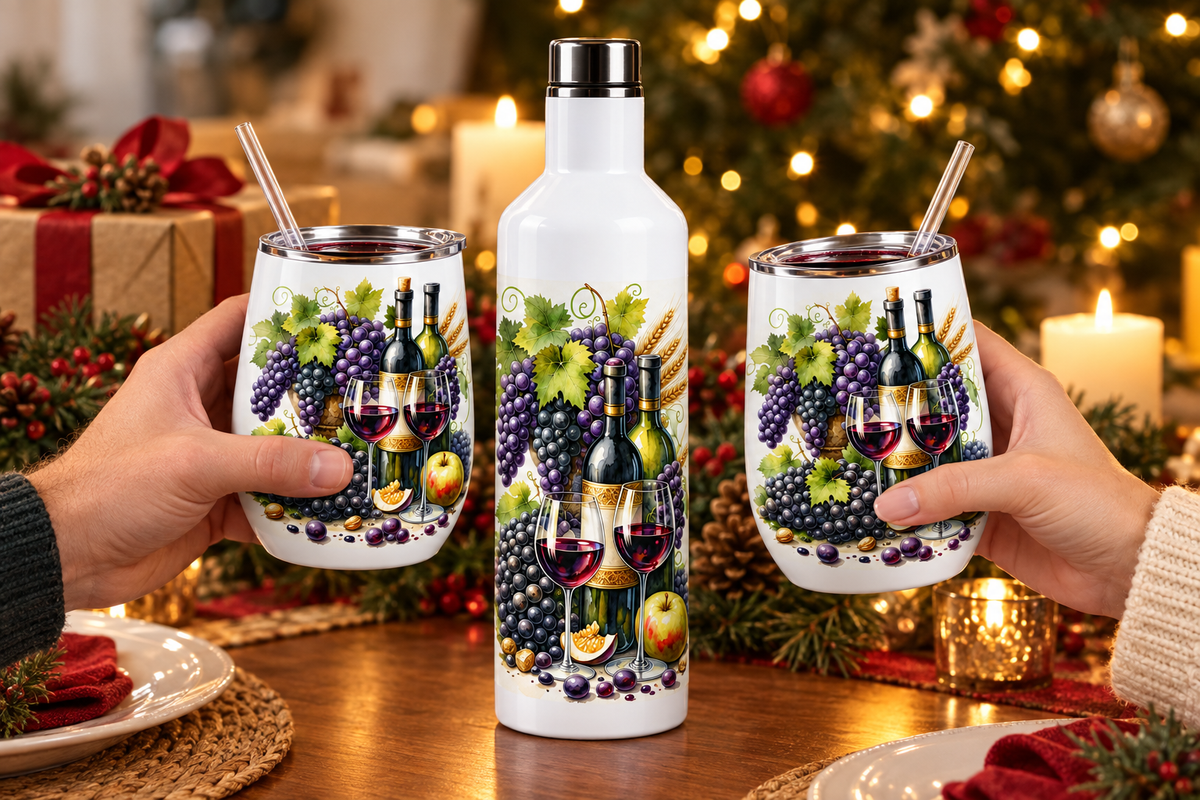 Grapes and wine in-use view in progress