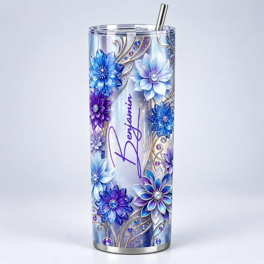 Jasmine floral tumbler mockup