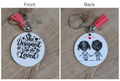 Keychain front and back side-by-side