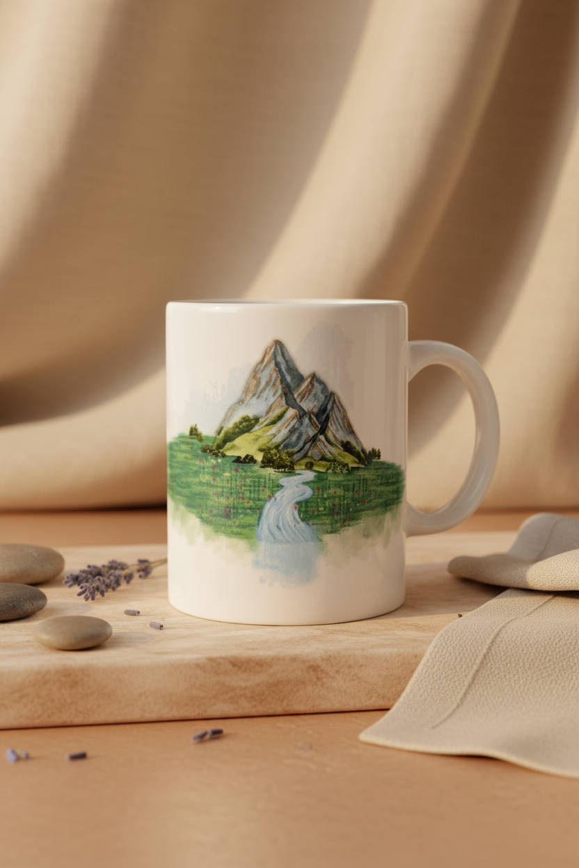 Mountain Mug - Styled Mockup