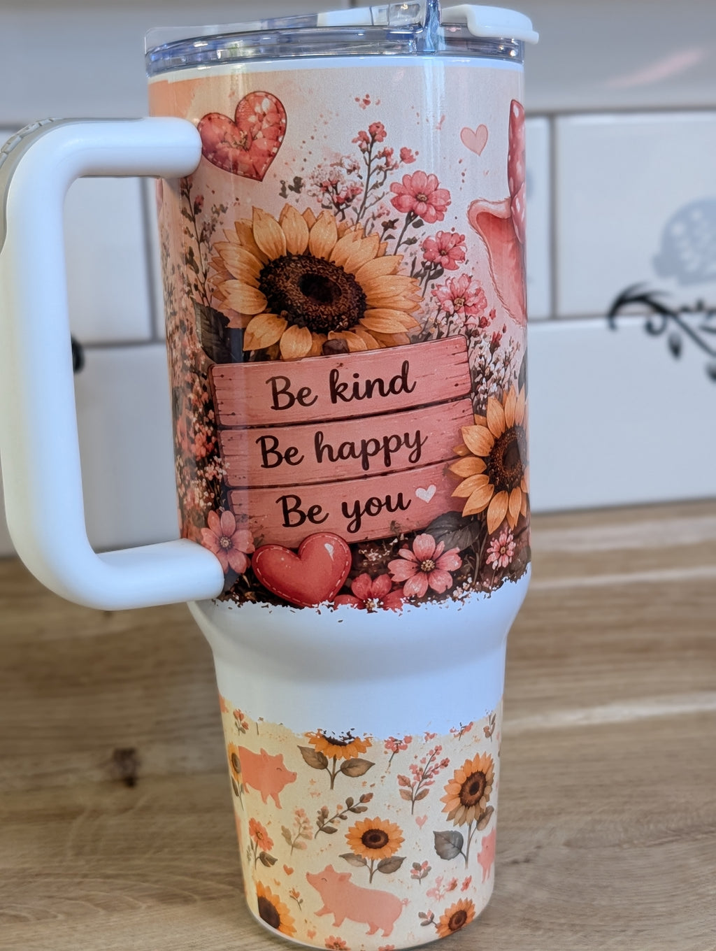 Piggy & Sunflowers 40oz Tumbler