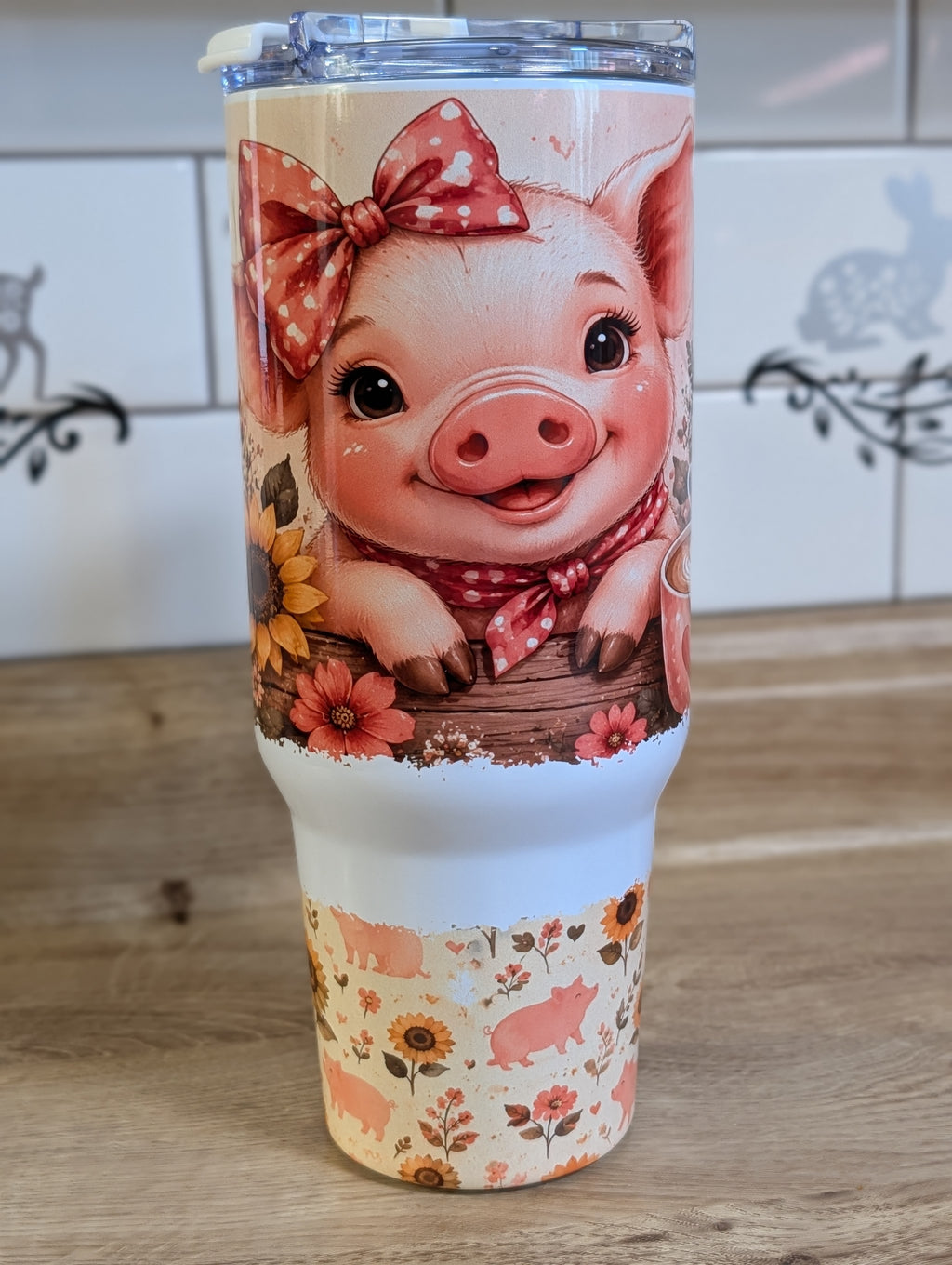 Piggy & Sunflowers 40oz Tumbler