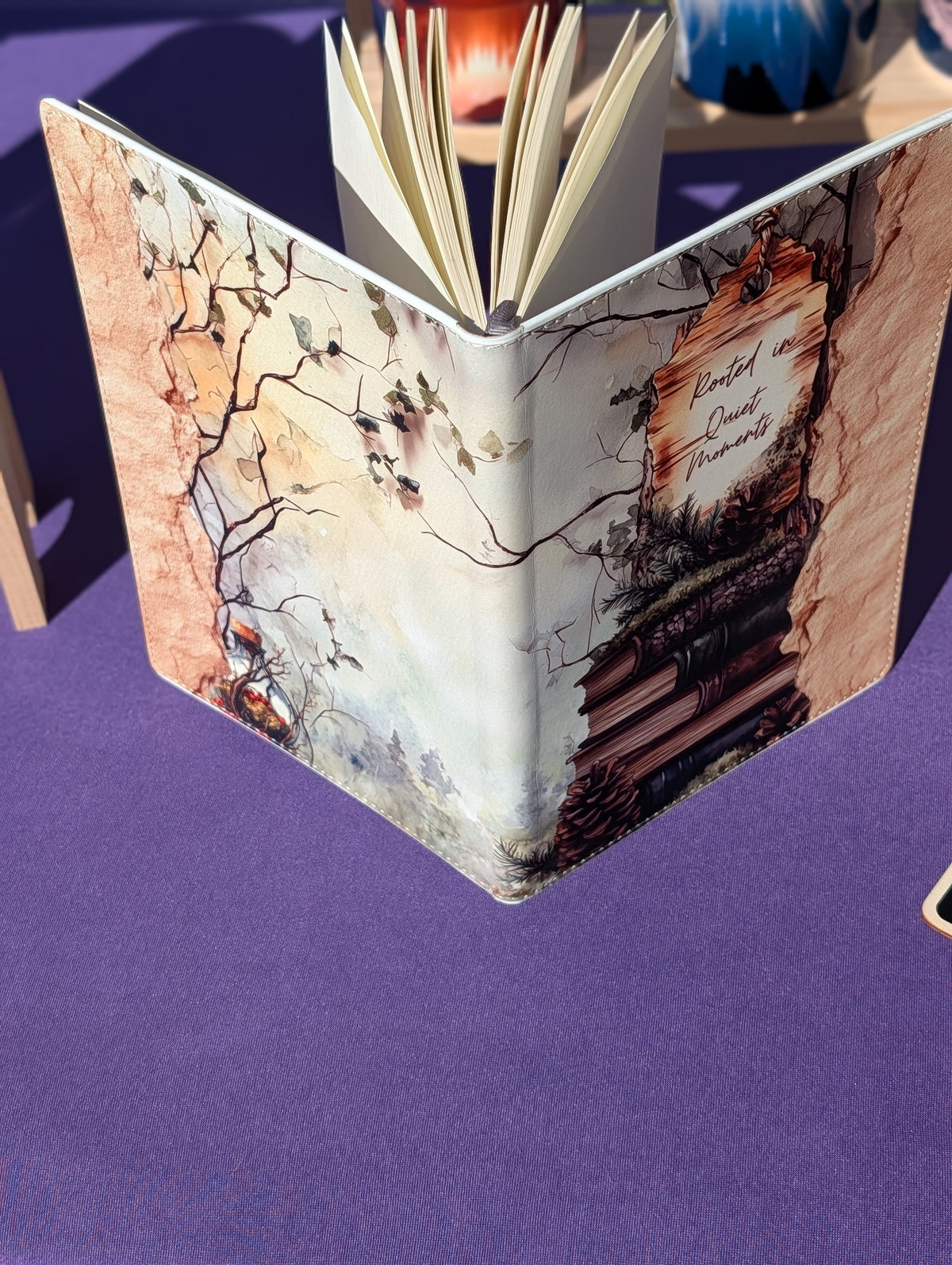 Rooted in Quiet Moments Journal – A5 Faux Leather Cottagecore Notebook (190 Lined Pages)