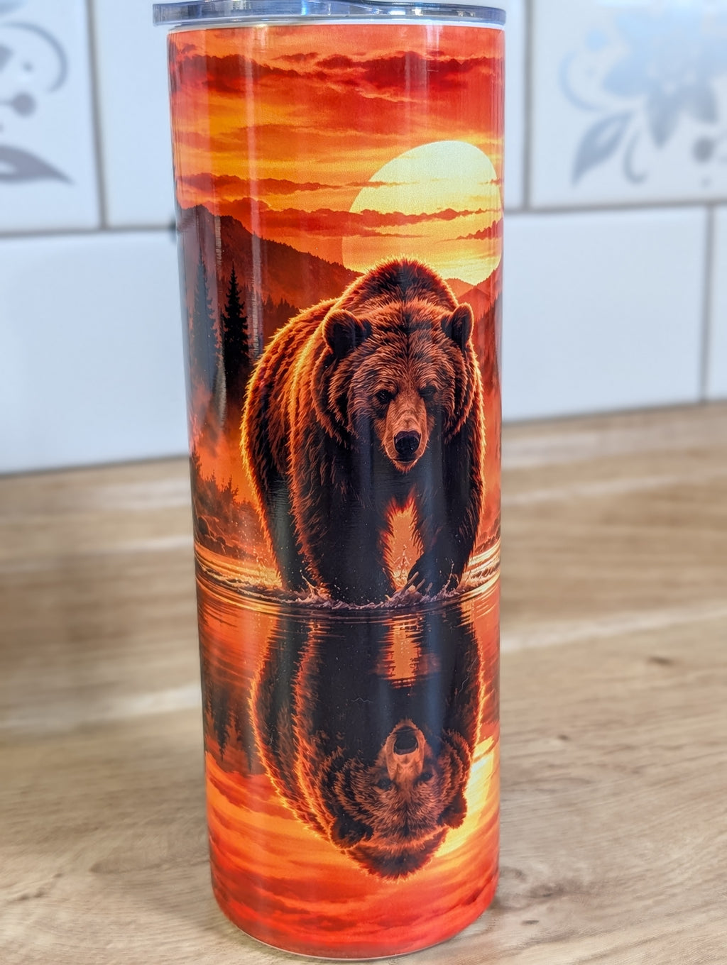 Sunset Bear Lake Reflection 20oz Skinny Tumbler