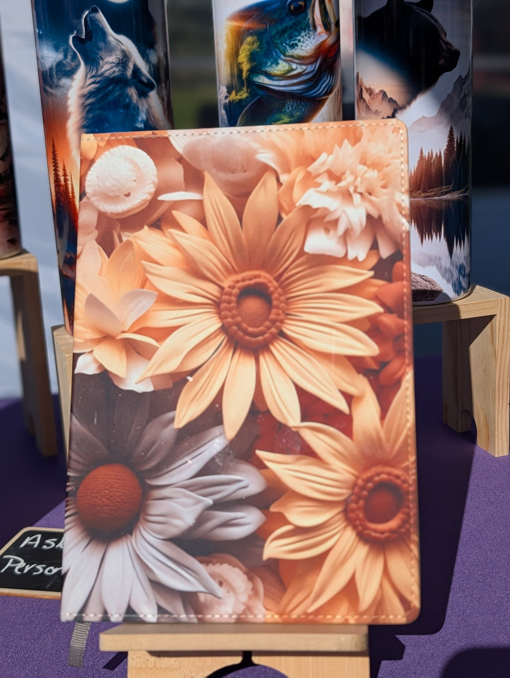 3D Floral Daisy Journal – A5 Faux Leather Sunflower Notebook (190 Pages, Gift for Her)
