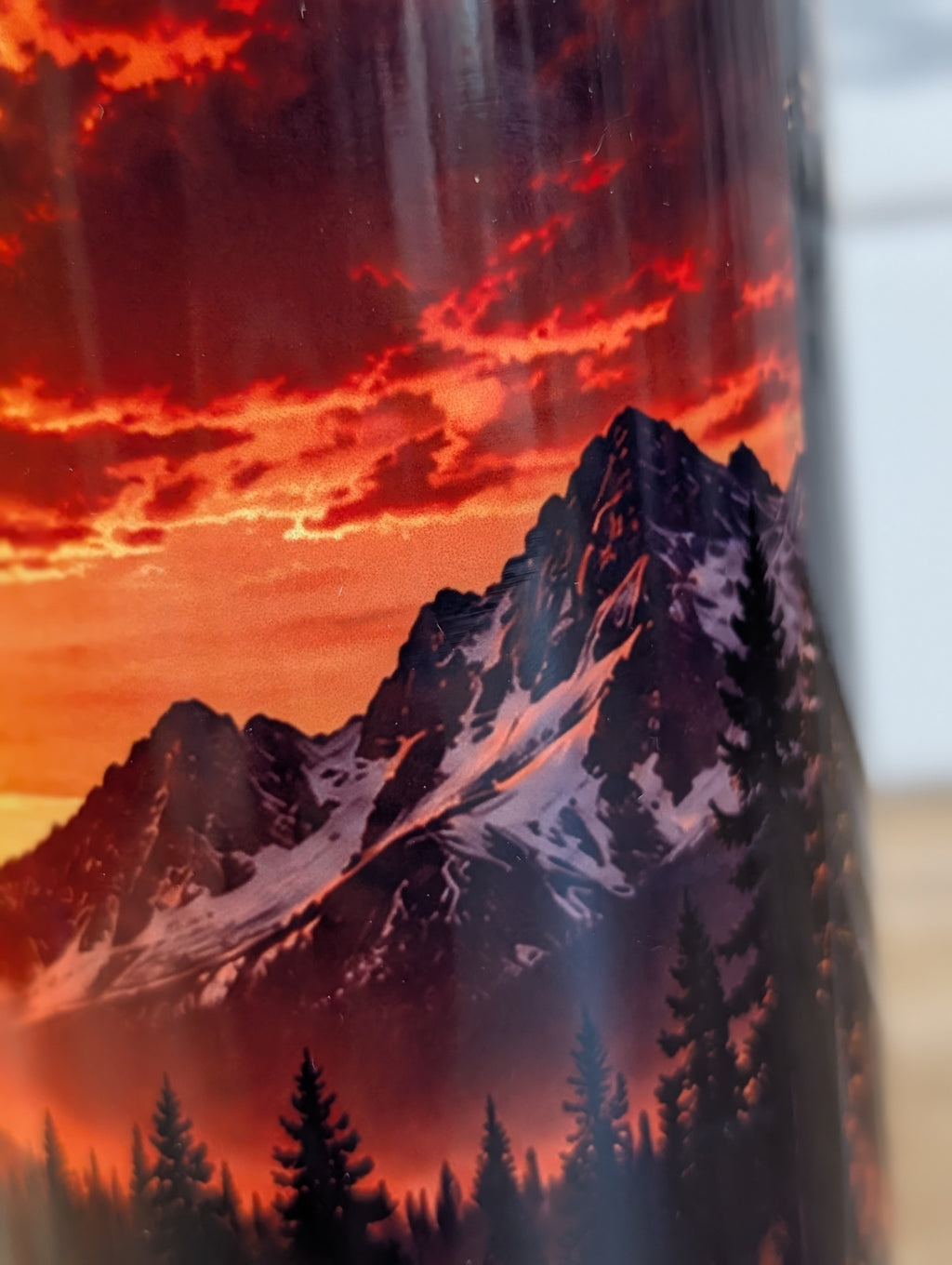 Sunset Moose Mountain Lake 20oz Skinny Tumbler