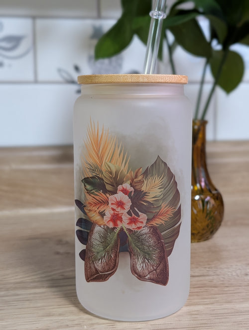 Blooming Lungs 16oz Frosted Glass Can