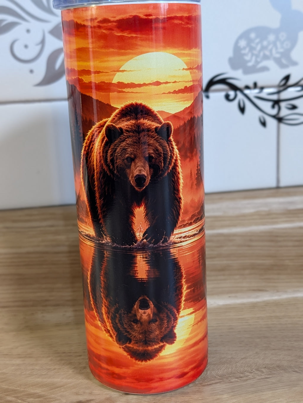 Sunset Bear Lake Reflection 20oz Skinny Tumbler
