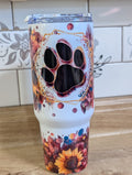 Sunflower Paw Print 40oz Tumbler