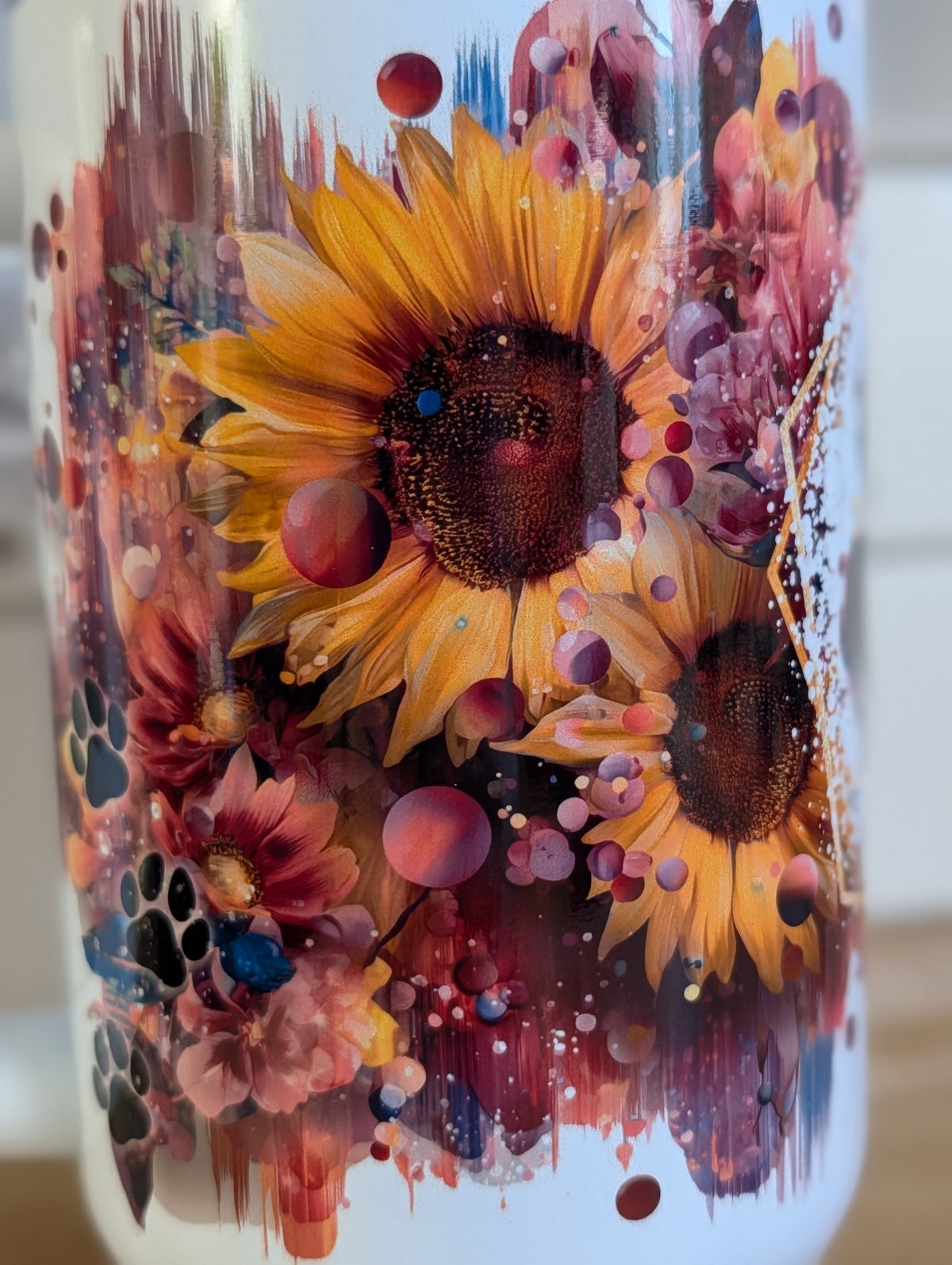 Sunflower Paw Print 40oz Tumbler