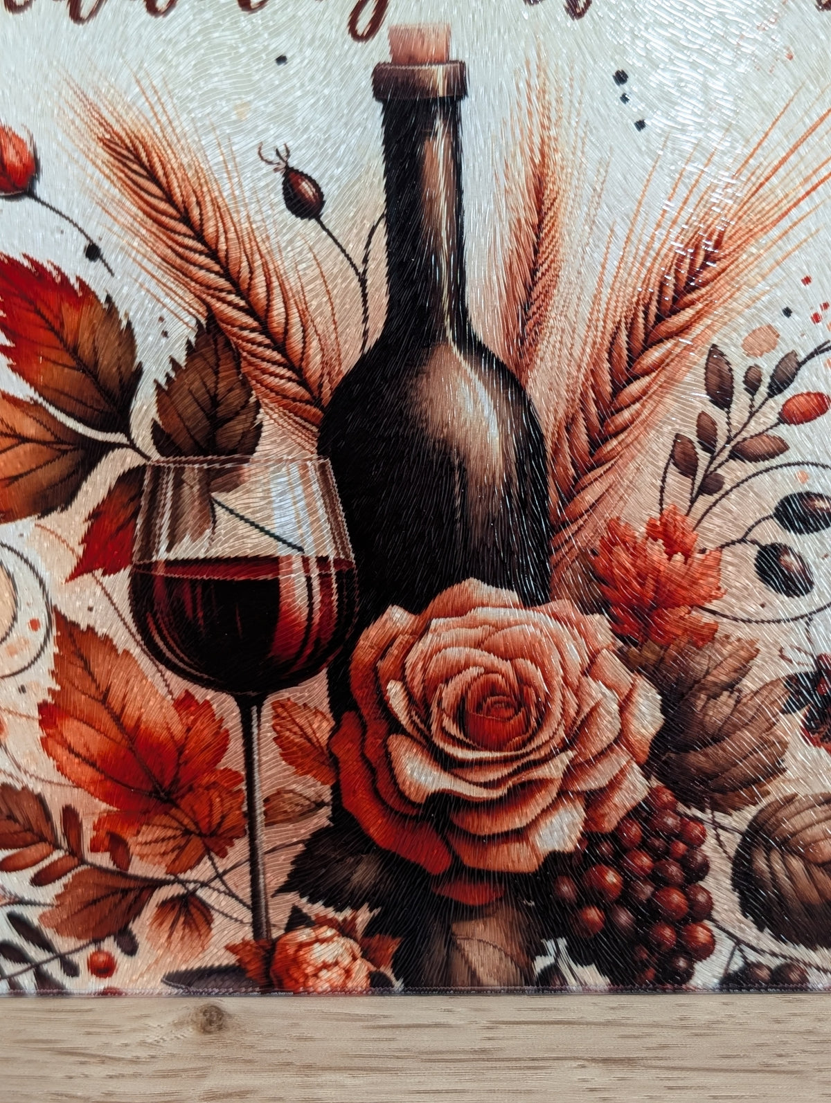 Good Wine, Good Friends, Good Times 11 × 8 Glass Cutting Board