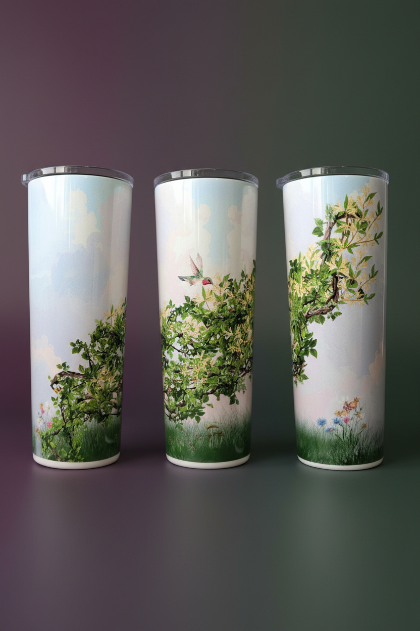 Three Tumbler Angles with Rich Backdrop