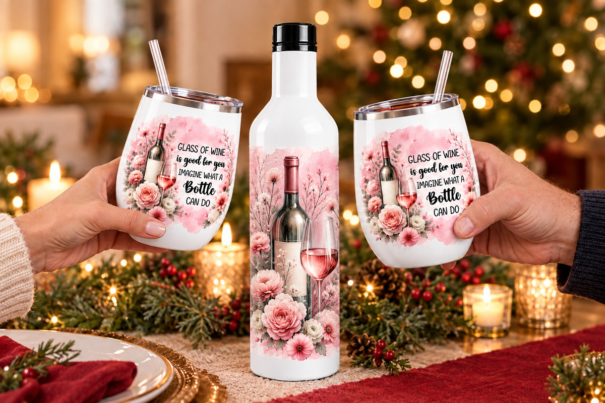 Wine-bottle-side in-use view in progress