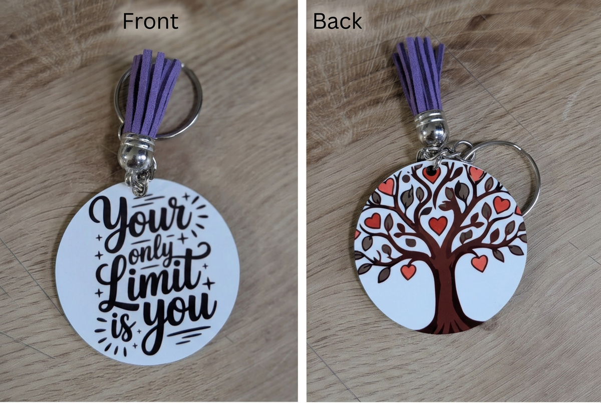 Your Only Limit Is You keychain front and back